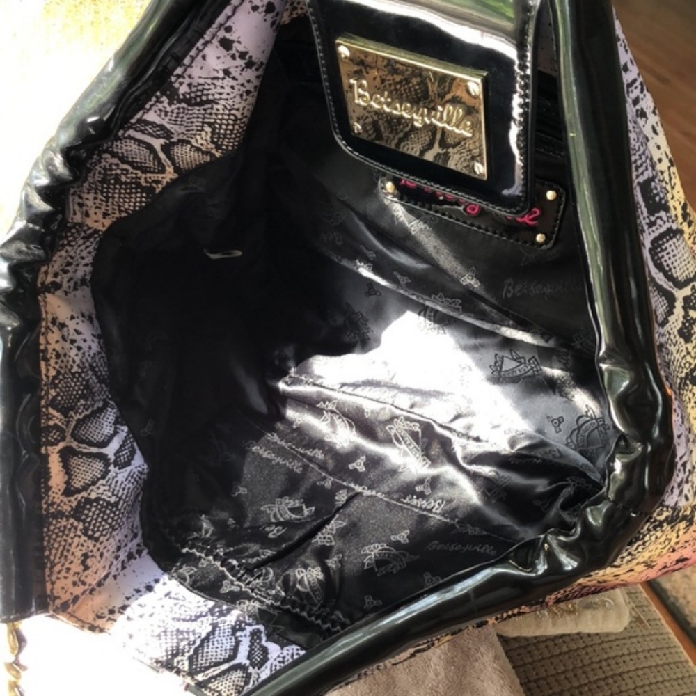 Euc Betsey Johnson Rainbow Python Bag - image 5